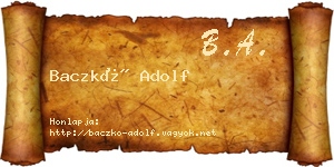 Baczkó Adolf névjegykártya
